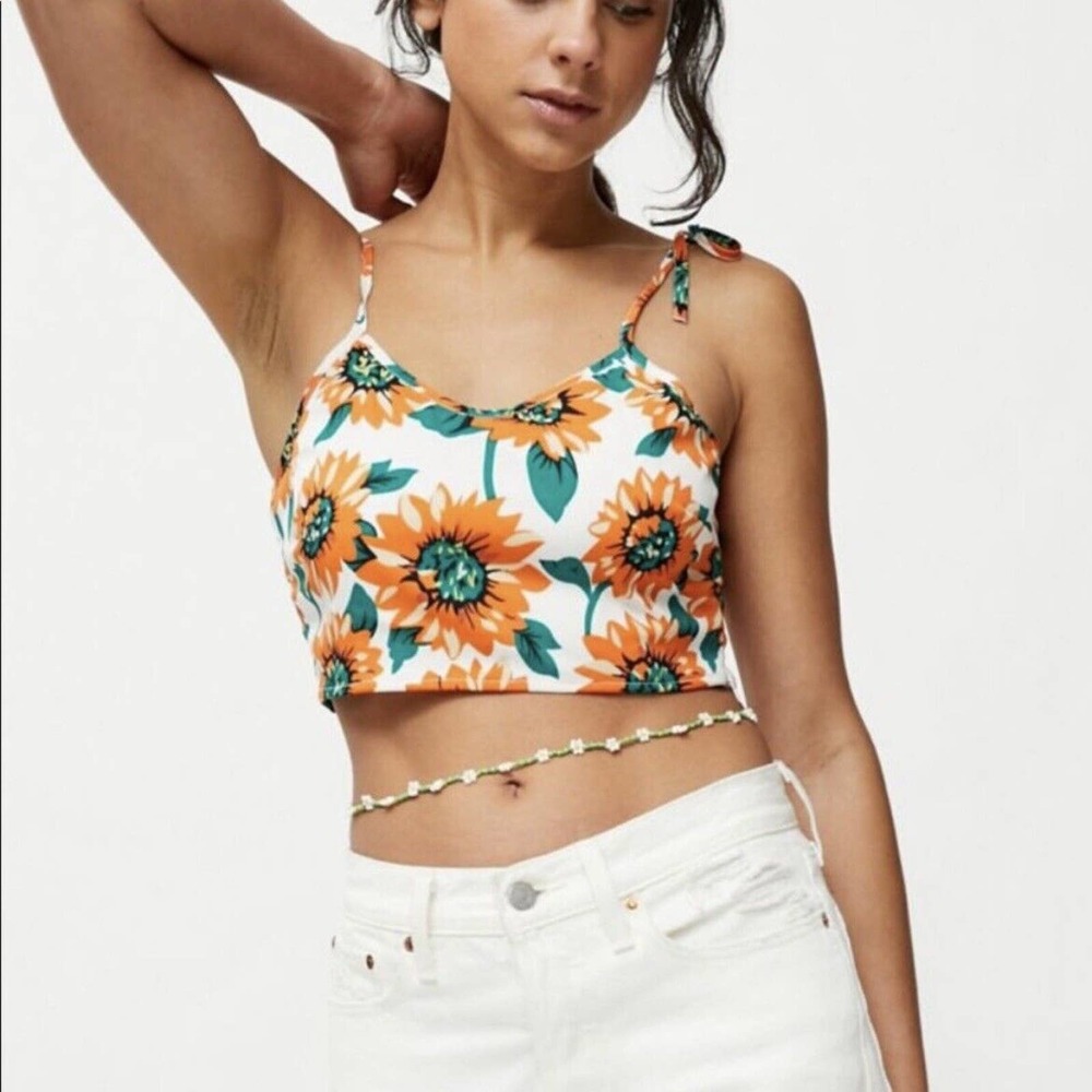 Daisy Street Large Floral Crop Size XS New‎